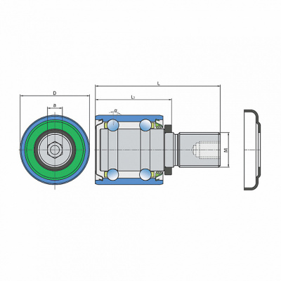 Подшипник шариковый двухрядный VP-M20x1.5/40/72-D FKL