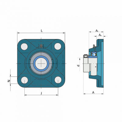 Корпусный подшипник UYF 211-SF FKL