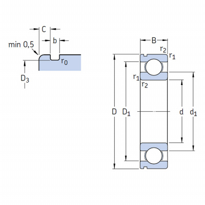 Подшипник 6306 N C3 SKF