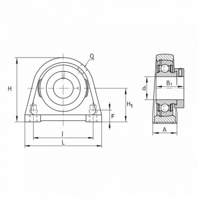 Подшипниковый узел TSHE 50 N KMR