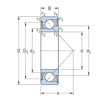 Подшипник 7308 BE-2RZP KMR
