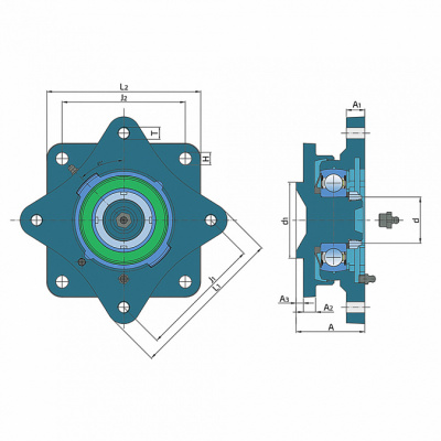 Подшипниковый узел ZGKU 309-2S FKL