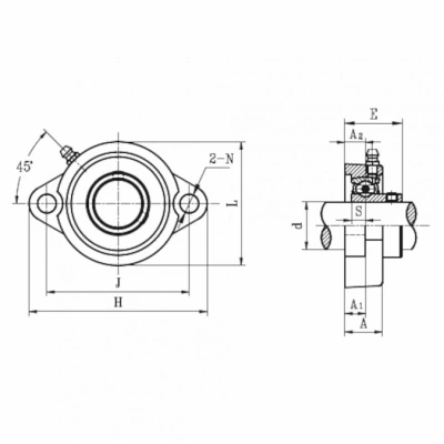 Подшипниковый узел SBLF 205 ISB