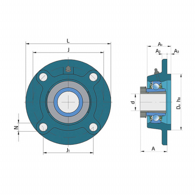 Подшипниковый узел со втулкой LKG 209-2F.Y+H2309 FKL