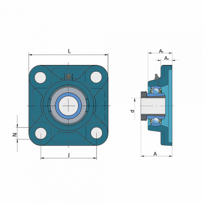 Подшипниковый узел LKF 210-2F+H2310 FKL