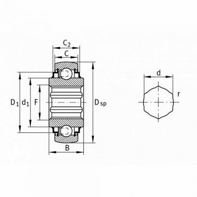Подшипник SK014-205-KRR-B KMR