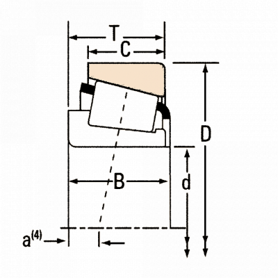 Конический подшипник 32928 