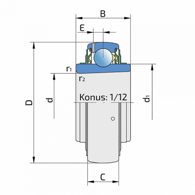 Корпусный подшипник LK 207-2F FKL