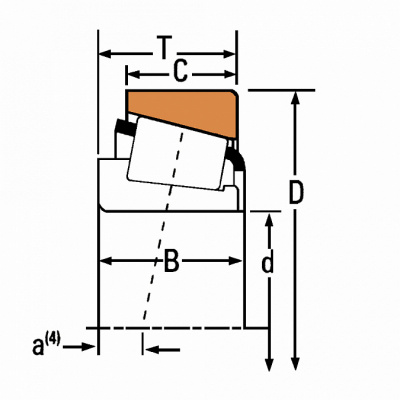 Конический подшипник 30220 TIMKEN