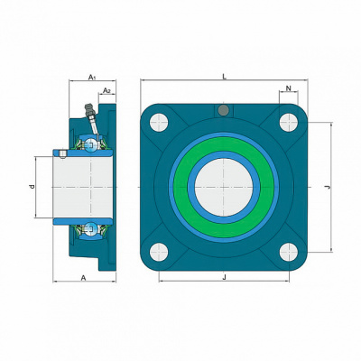 Подшипниковый узел LEFN 212 2TB FKL