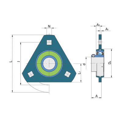 Подшипниковый узел UED 206-2S FKL