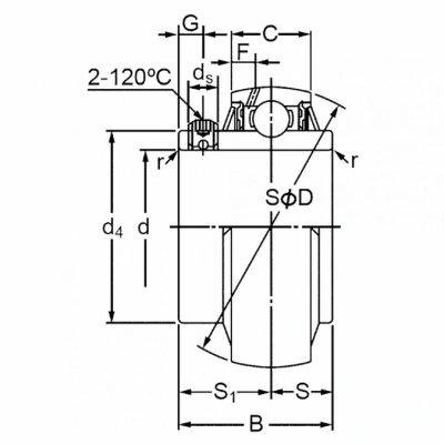 Корпусный подшипник UC 214 PIUSI