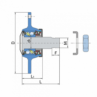 Ступица режущего узла левая PL-185-M30-L+M30x1.5-LH (LEMKEN 5554503... FKL