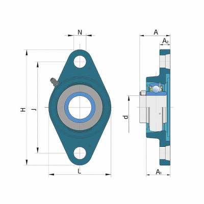 Подшипниковый узел LEN 207-2F FKL