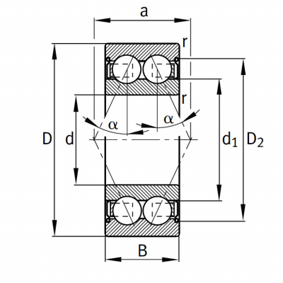 Подшипник 3802 B 2Z TVH HLC FAG